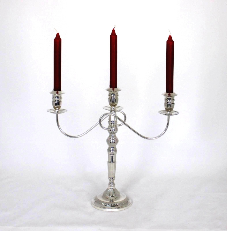 Kerzenständer 3 - Armig Art Deco Kerzenleuchter Antik Barock Tischleuchter Silber